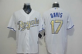 Kansas City Royals #17 Wade Davis White New Cool Base Gold Program Stitched Baseball Jersey,baseball caps,new era cap wholesale,wholesale hats